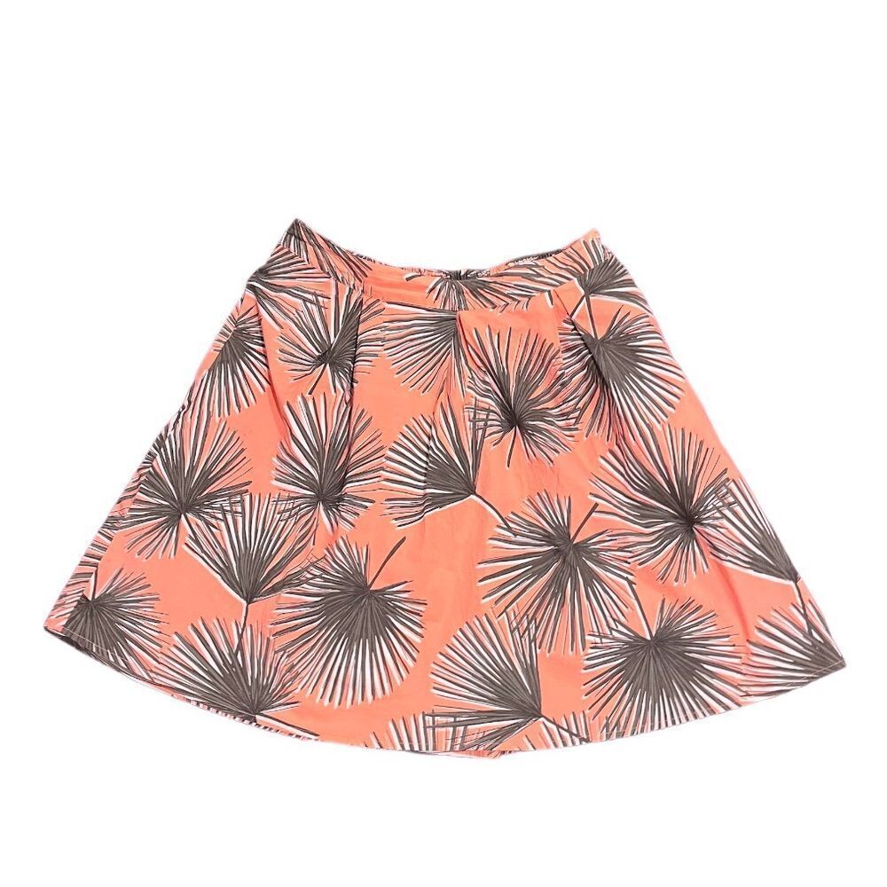 NWOT TROPICAL POCKET SKIRT WOMEN MEDIUM A DAY FLARE FAN PALM PRINT PLANT PINK​